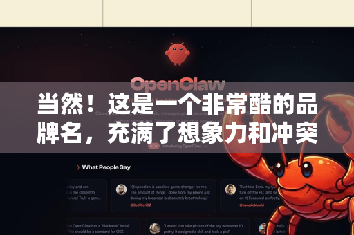 当然！这是一个非常酷的品牌名，充满了想象力和冲突感。我们来详细拆解一下 AI小龙虾 OPENCLAW 这个品牌的由来和其背后的潜在含义