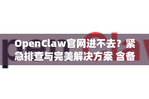 OpenClaw官网进不去？紧急排查与完美解决方案 含备用访问指南)