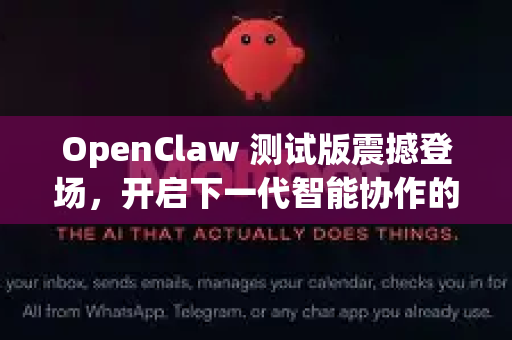 OpenClaw 测试版震撼登场，开启下一代智能协作的全新深度体验