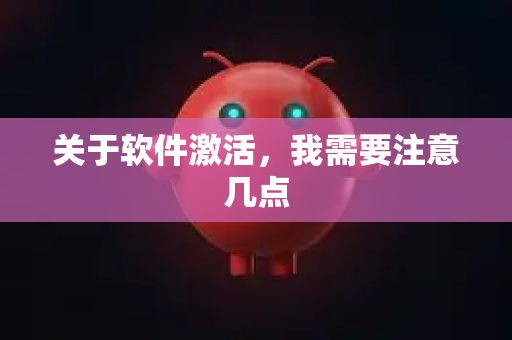 关于软件激活，我需要注意几点