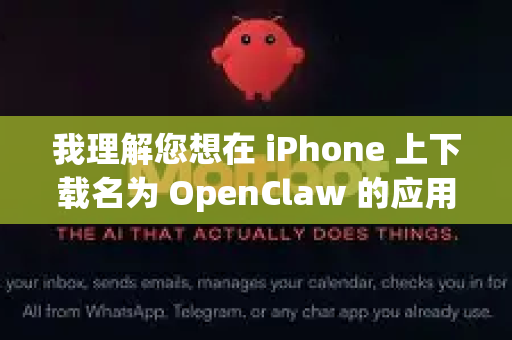 我理解您想在 iPhone 上下载名为 OpenClaw 的应用，但需要向您说明一个重要情况