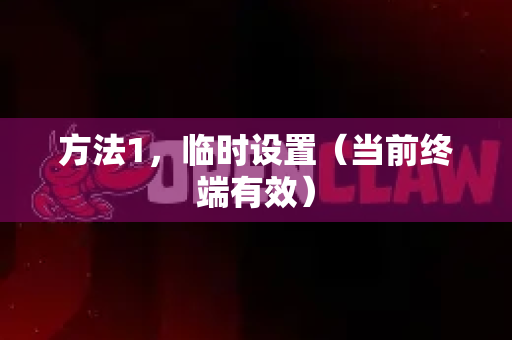 方法1，临时设置（当前终端有效）