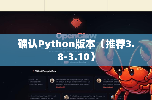 确认Python版本（推荐3.8-3.10）